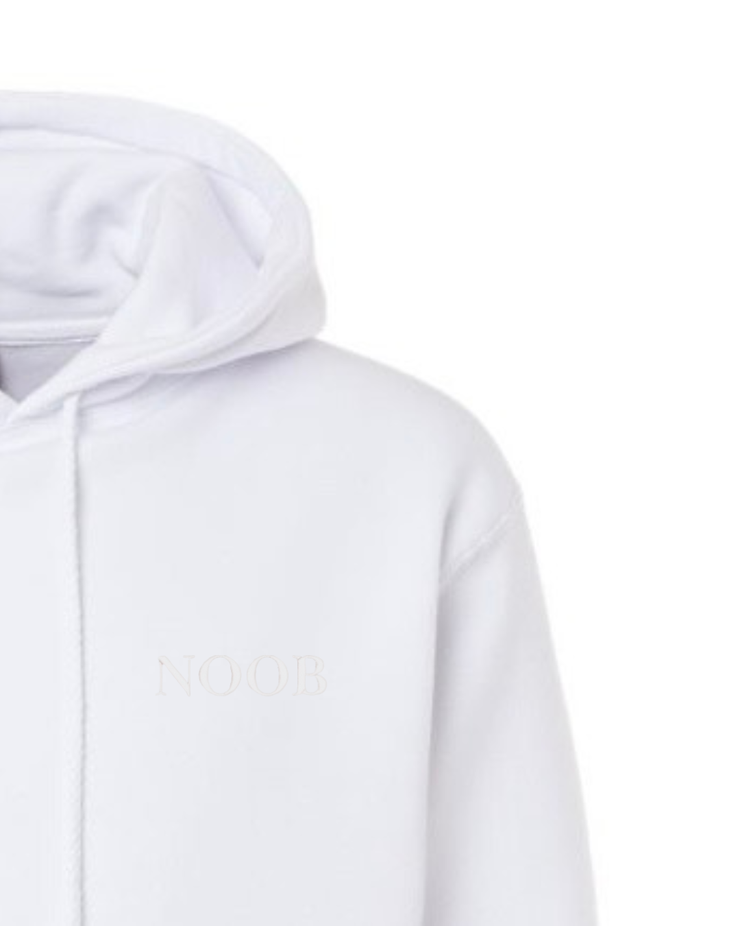 Embroidered 'Noob' Heavyweight Hoodie- White